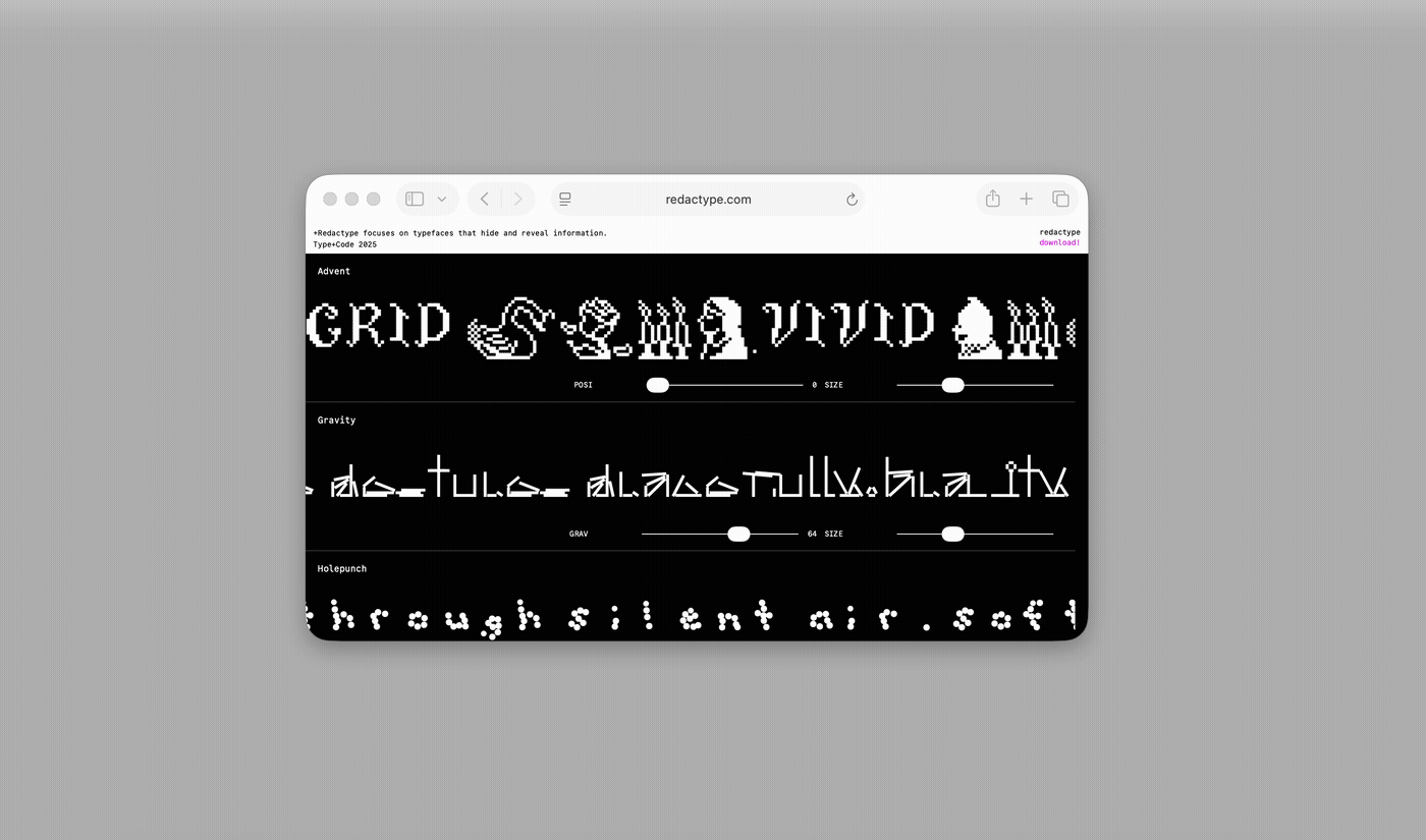 Redactive type animation